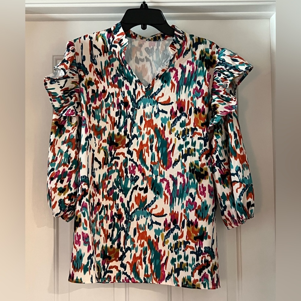 Multicolor Abstract Print Women's Top
